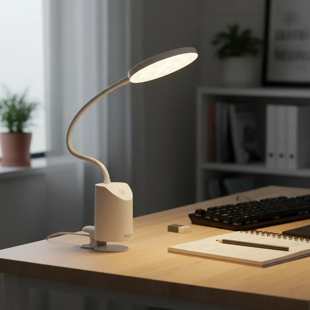 Lámpara De Mesa Flexible Hoco Hx10 Led Para Escritorio® Blanco