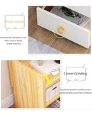 Mesa De Luz Natural / Blanco 4 Estantes 1 Cajón 43x26x60 Cm®