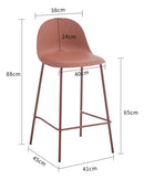 Taburete Minimalista Polipropileno/hierro Terracota Mate®
