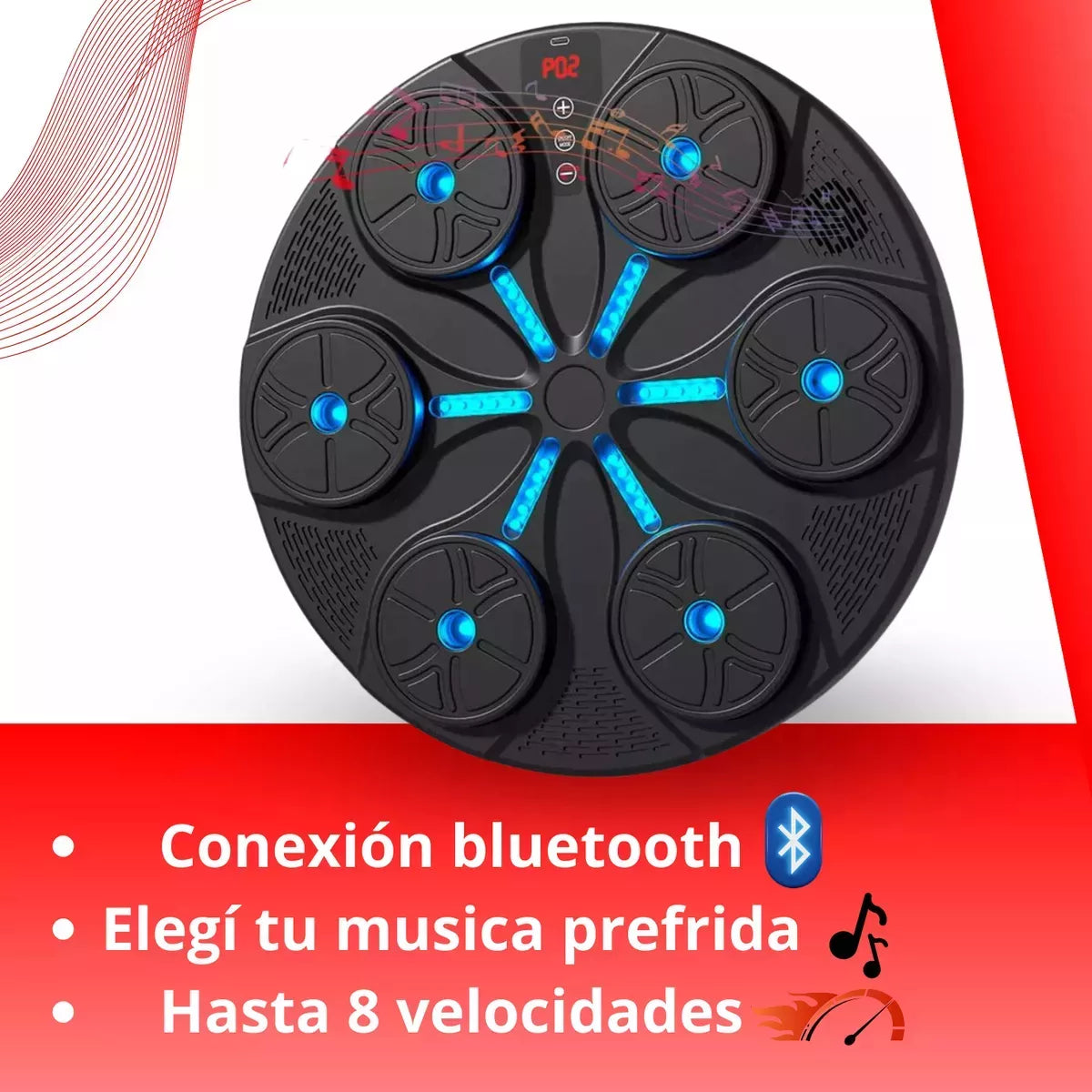 Maquina Boxeo Inteligente Bluetooth USB Guantes Fitness®