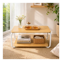 Mesa Ratona Moderna 2 Niveles Mdf Laminado+patas Metalicas®
