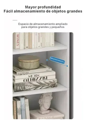 Biblioteca Librero Multifunción Minimalista Mdf Blanco®
