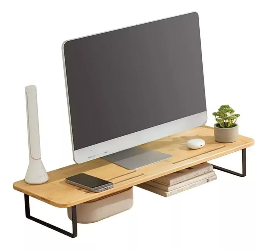Estante Escritorio Notebook, Monitor De Madera 60x26x12cm®