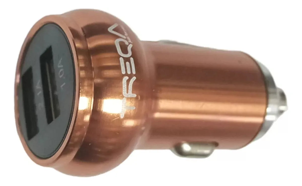 Cargador Para Auto Treqa 2 Usb Usb Color Plomo Práctico®