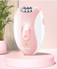 Depiladora Kemei Eléctrica Mujer Corporal Usb Km-189b Rosa®