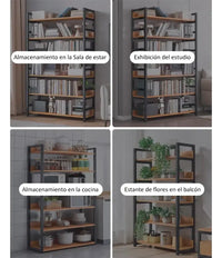 Estantería De Metal Y Mdf, Con 6 Estantes Para Almacenaje®