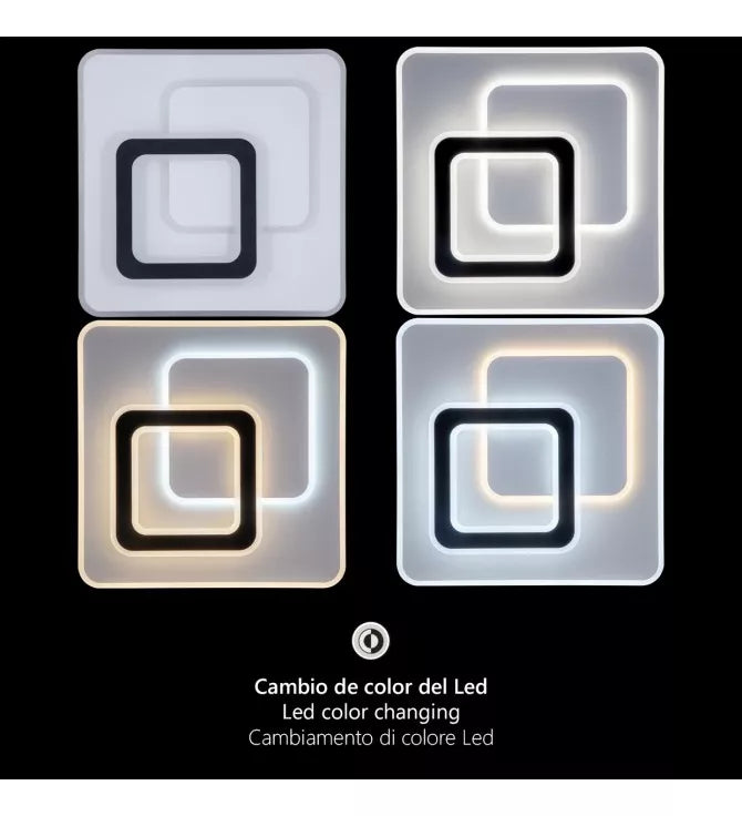 Plafón Led Cuadrado 72w 46x46cm Luz Mixta 4.000k Para Techo®