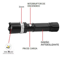 Linterna Swat Recargable Negras Practica Para Camping®