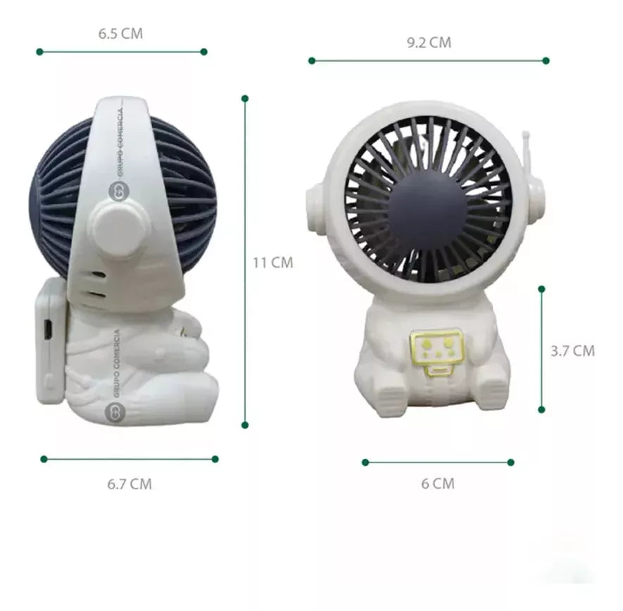 Mini Ventilador Portáti Astronauta Recargable 3 Velocidades®