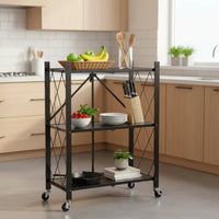 Estanteria Plegable 3estantes Con Ruedas Hasta 100kg Prof®
