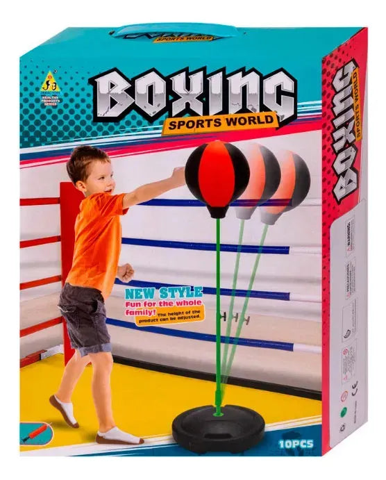 Set De Punching Bola De Boxeo Altura Regulable + Inflador®