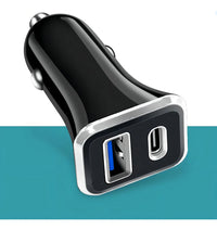 Cargador Treqa Compatible 12v/24v 2.4a Usb Y Tipo C Auto®