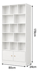 Biblioteca Profesional Moderna 5 niveles 2 puertas blanca