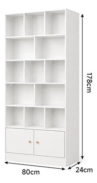 Biblioteca Profesional Moderna 5 niveles 2 puertas blanca