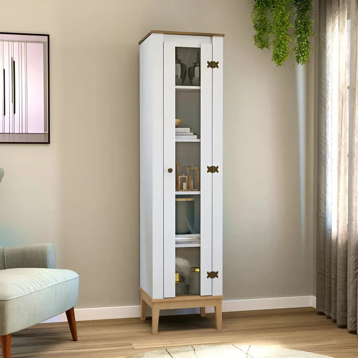 Armario Cristalero Living 1 Puerta Estilo Colonial Premium®
