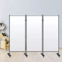 Biombo Separador 3 Paneles 226x185cm Poliéster Con Ruedas®