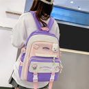 Mochila 5 En 1 Escolar Estilo Coreano Amplio Juvenil Violeta®