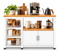 Organizador de cocina 3 canastos y 2 puertas blanco y natural