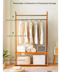 Perchero Estantería Bambú 2 Estantes, Resistente 60x166cm®