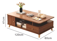 Mesa Ratona 120x60x42cm 2 Cajones Color Claro Caoba Mdf®