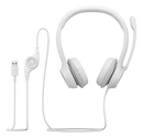 Auricular Headset Logitech H390 Usb Blanco Con Micrófono