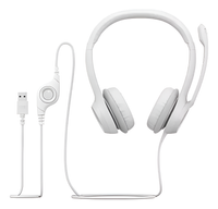 Auricular Headset Logitech H390 Usb Blanco Con Micrófono