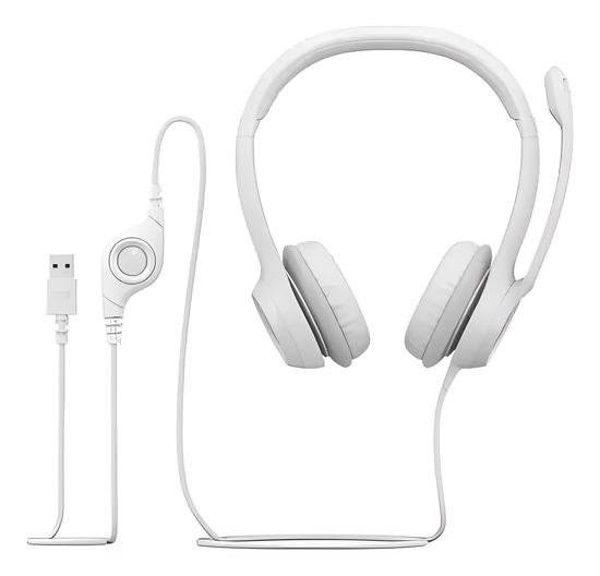 Auricular Headset Logitech H390 Blanco