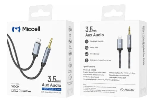 Cable Tipo C A 3.5mm Miccell Vq-aux002 Gris®