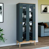 Armario Vitrina Cristalero 2 Puertas Living Estilo Colonial®