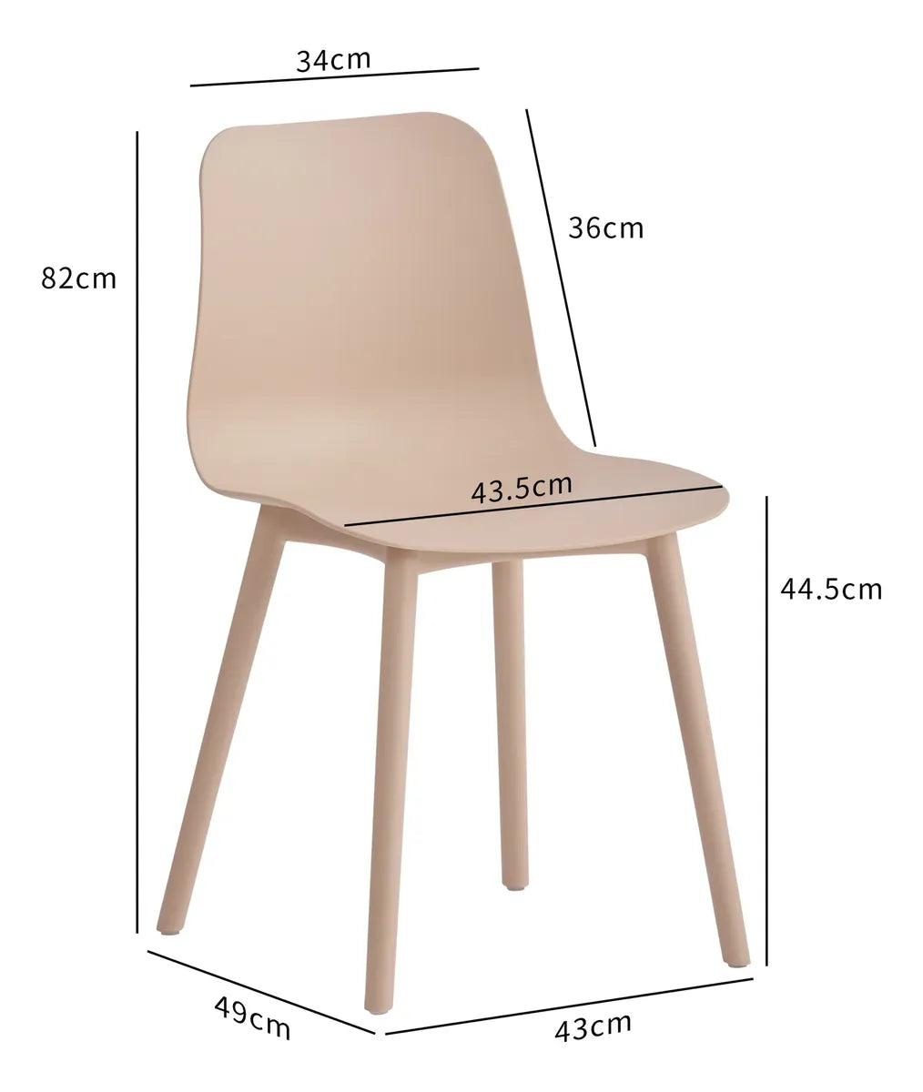 Silla Moderna De Propileno Milky Tea Mate Premium Resist®