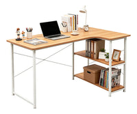 Escritorio En L Premium Con Estantes Y Madera Mdf Cómodo®