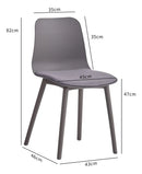 Silla Acolchonada De Polipropileno Grafito Mate Premium®