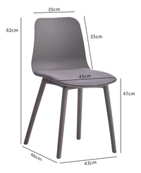 Silla Acolchonada De Polipropileno Grafito Mate Premium®