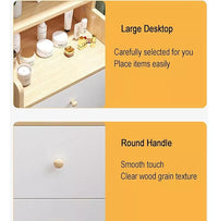 Mesa De Luz Marrón Claro 3 Estantes 2 Cajones 40x30x74cm®