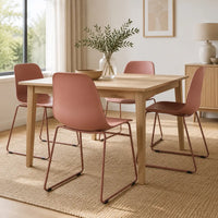 Silla Moderna De Polipropileno/base Metal Terracota Premium®