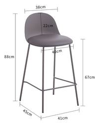 Taburete Acolchado Polipropileno/hierro Grafito Mate Premium®