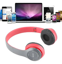 Auricular Vincha Inalámbrico P47 Bluetooth Micro Sd Radio Color Rojo®