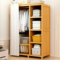 Perchero Closet Nórdico Cortina Corrediza De Pie Bambú®