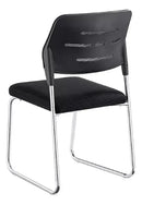 Silla Con Respaldo Tapizada Acolchonada Patas Cromadas Negra®