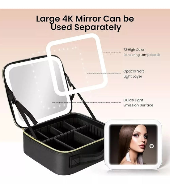 Maletín Valija De Maquillaje Con Espejo Luz Led®