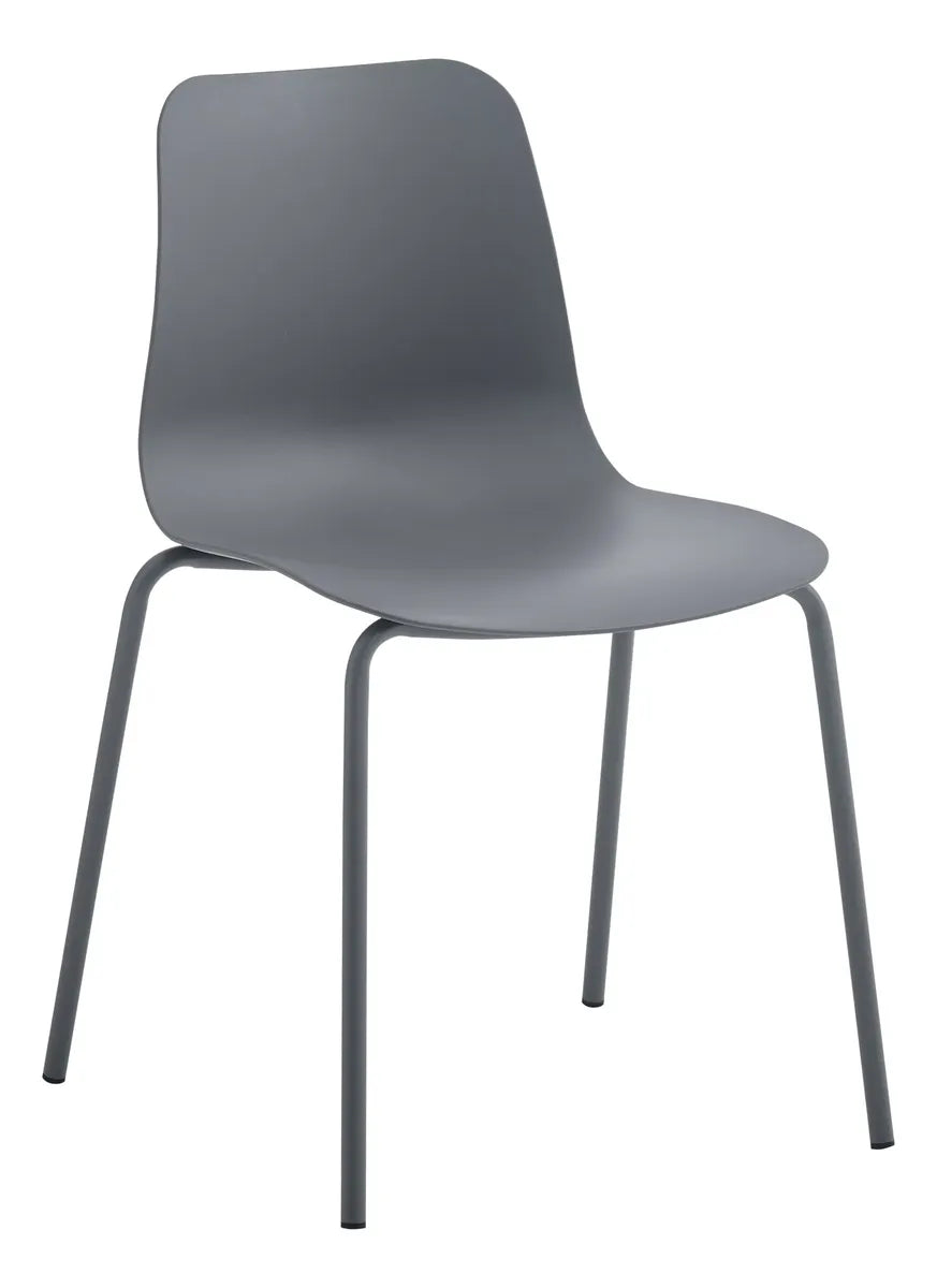 Silla De Comedor Gris Mate Metal Y Polipropileno Premium®