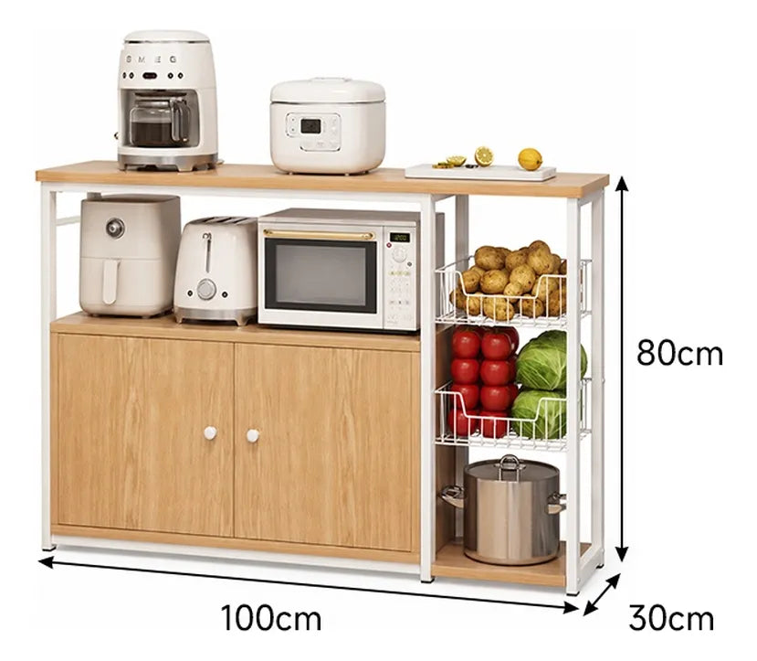Organizador Multiuso De Cocina Metal/madera Estante Practico®