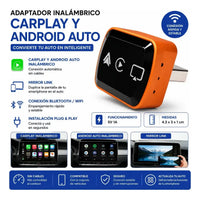 Adaptador Carplay Android Auto Inalámbrico Bluetooth Wifi®