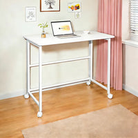 Escritorio Plegable Minimalista Metal/Mdf Práctico Blanco®
