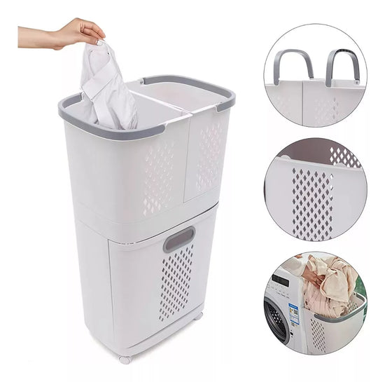 Carro Organizador para Ropa Sucia - 3 Cestos®