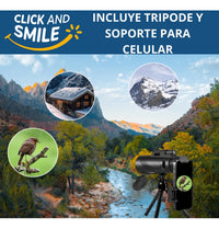 Monocular 80x100 Telescopio Alta Potencia Camping Vision Nitida con Tripode para celular ®