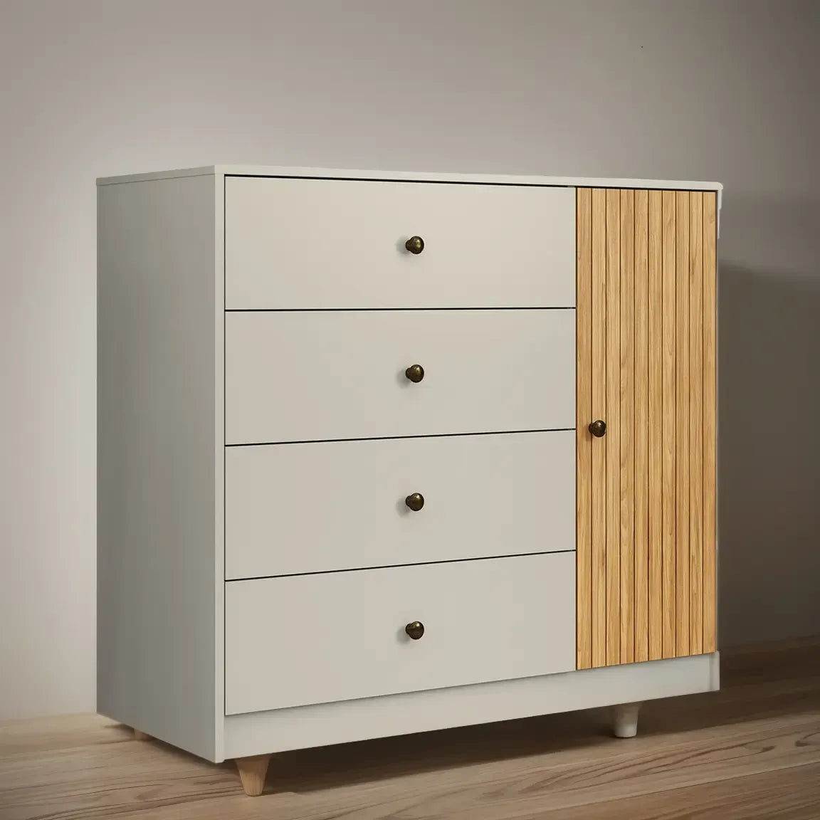 Cómoda Riscado 4 Cajones y 1 Puerta Living Calidad Premium®