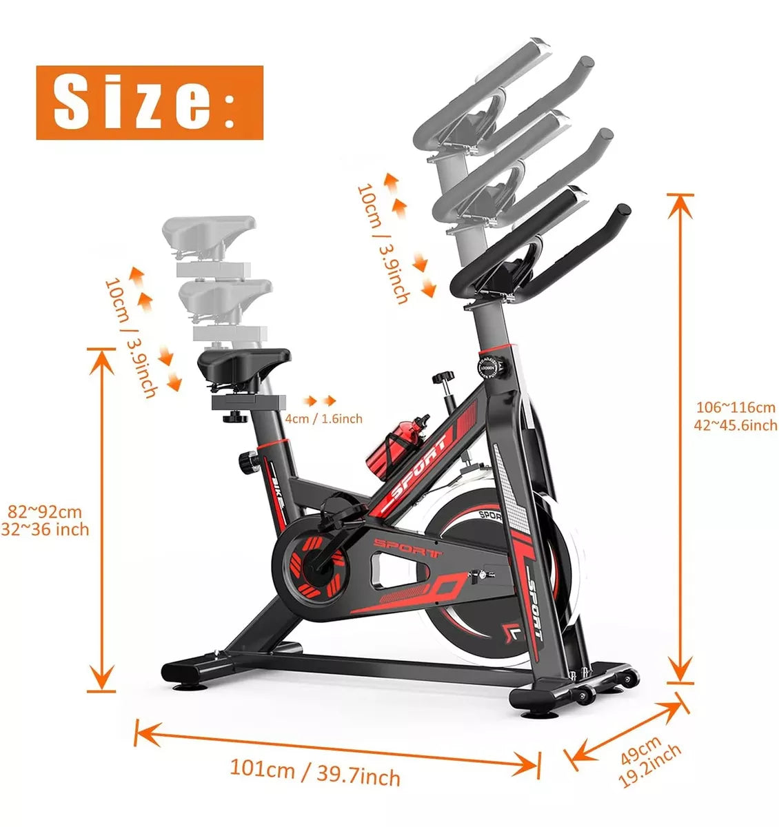 Bicicleta Fija Ergométrica Fitness Spinning Disco 9kg 200kg®