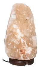 Lámpara Piedra Rústica De Sal Himalaya Base De Madera®