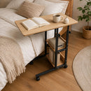 Mesa Auxiliar Premium Con Ruedas Estantes Regulable 80x40cm®